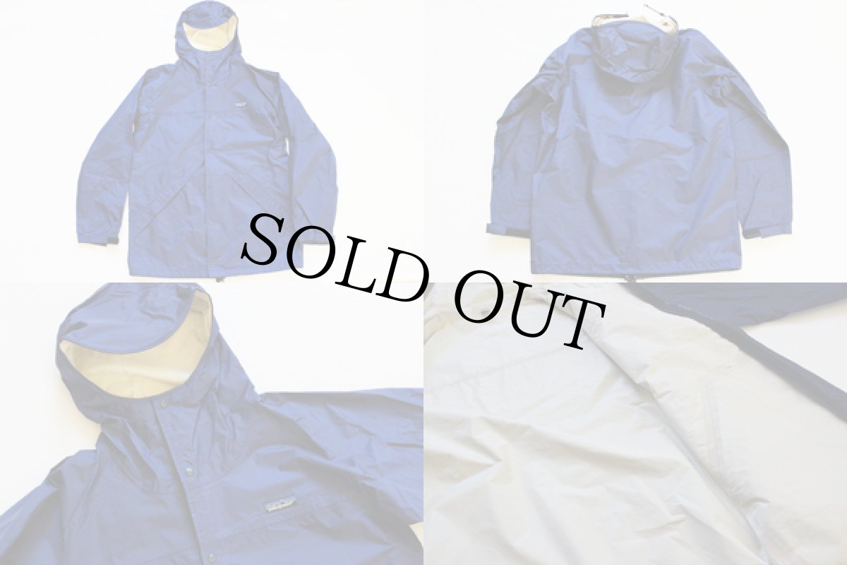 画像2: 90s patagoniaパタゴニア ナイロン レインコート&パンツ セットアップ 紺 M★パーカー (2)