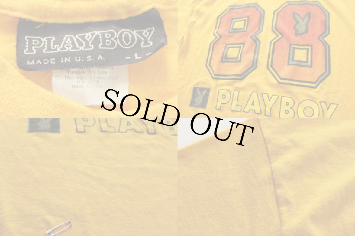 画像3: 80s USA製 PLAYBOYプレイボーイ 88 ナンバリングTシャツ 黄 L (3)