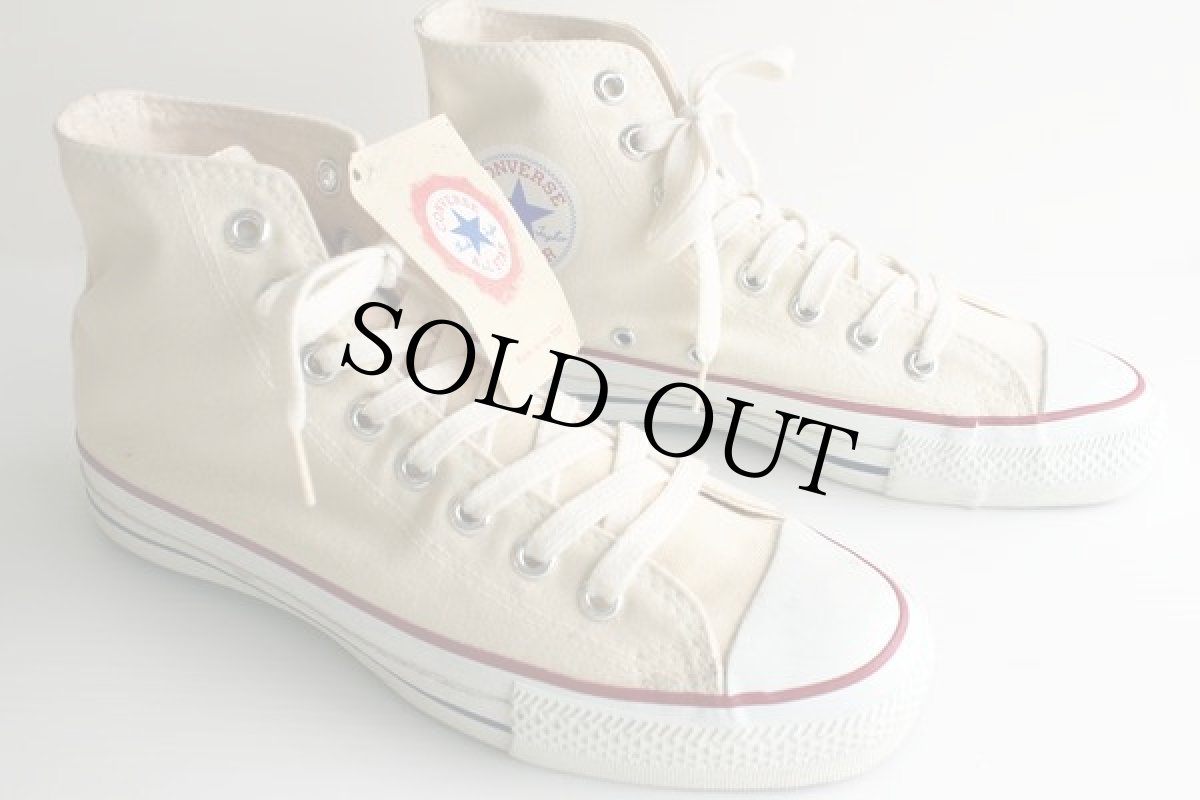 画像1: デッドストック★90s USA製 CONVERSEコンバース ALL STARオールスター HI 生成り 7.5 (1)