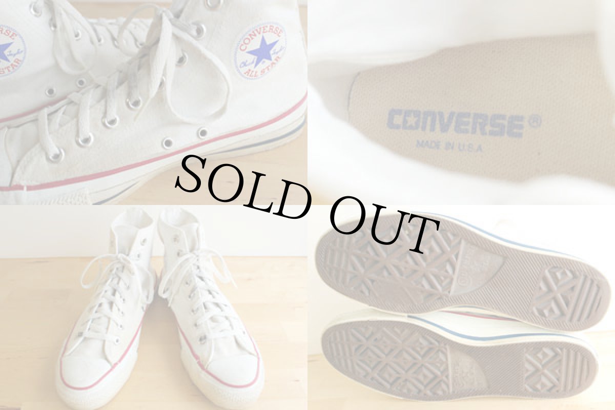 画像3: 90s USA製 CONVERSEコンバース ALL STARオールスター HI 白 8 (3)