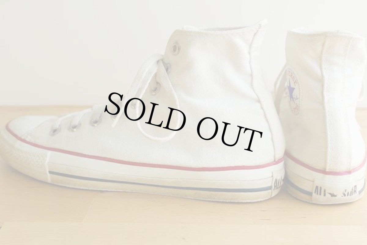 画像2: 90s USA製 CONVERSEコンバース ALL STARオールスター HI 白 8 (2)