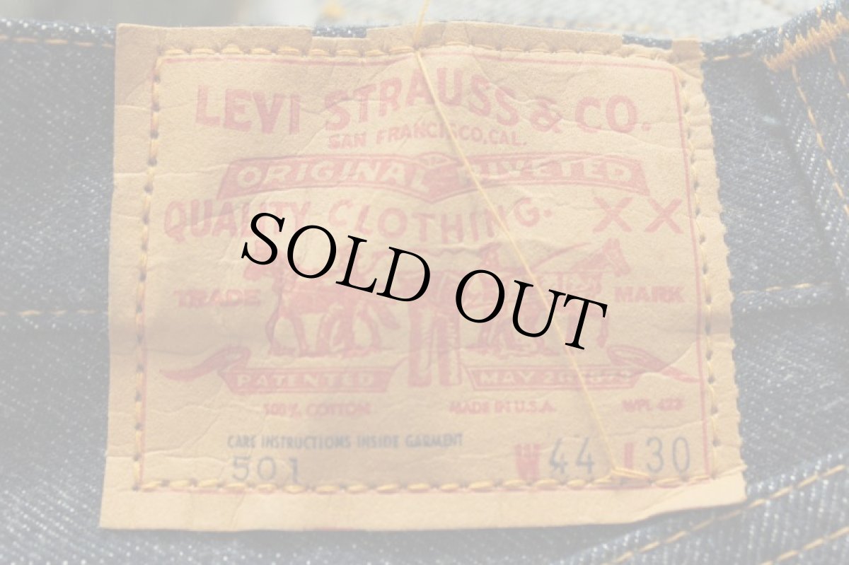 画像3: 70s USA製 Levi'sリーバイス 501 シングル 66前期 デニムパンツ W44 L30★特大 (3)