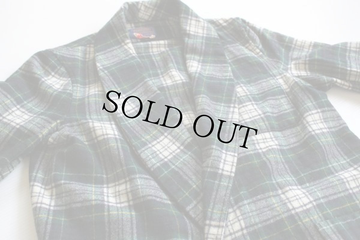 画像2: 70s PENDLETONペンドルトン ショールカラー ウールガウン S (2)