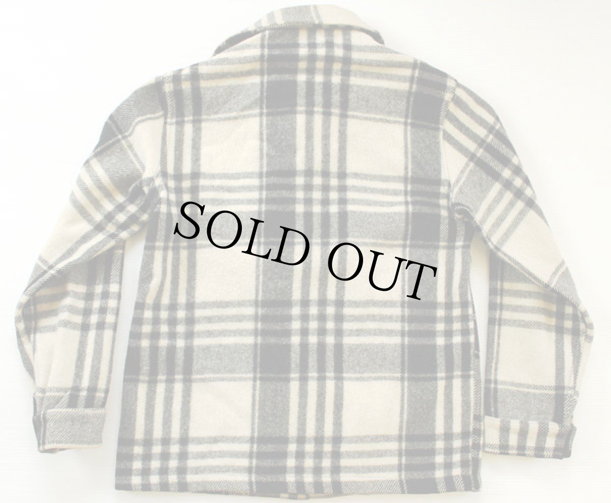 画像2: 50s Chippewaチペワ ウール シャツジャケット 白×黒 (2)