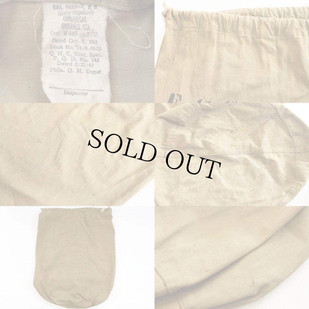 画像3: 40s 米軍 ステンシル バラックバッグ★ランドリーバッグ (3)