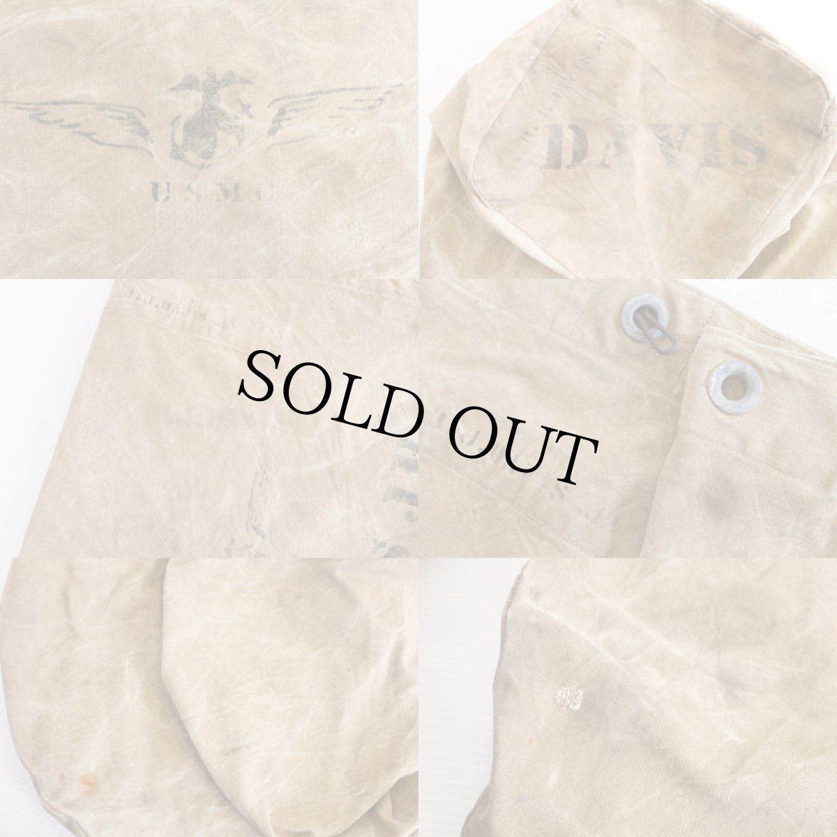 画像3: 40s 米軍 USMC ステンシル ダッフルバッグ カーキ (3)