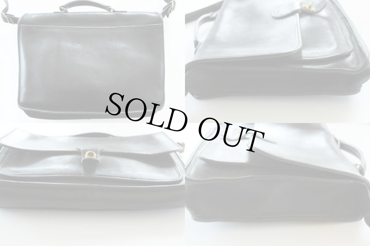 画像2: USA製 COACH オールド コーチ レザーショルダーバッグ 黒★ブリーフ (2)