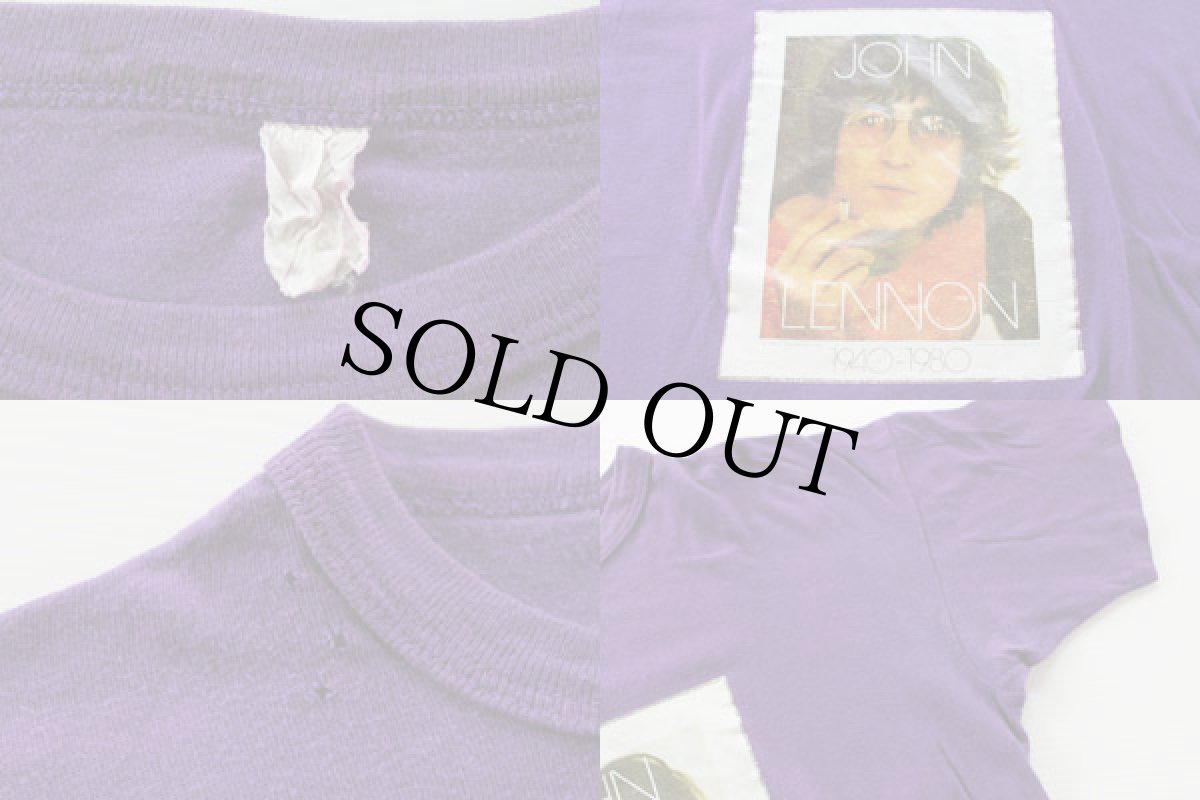 画像3: 70s JOHN LENNON ジョンレノン アイロン フォトプリント コットンTシャツ 紫★転写 (3)