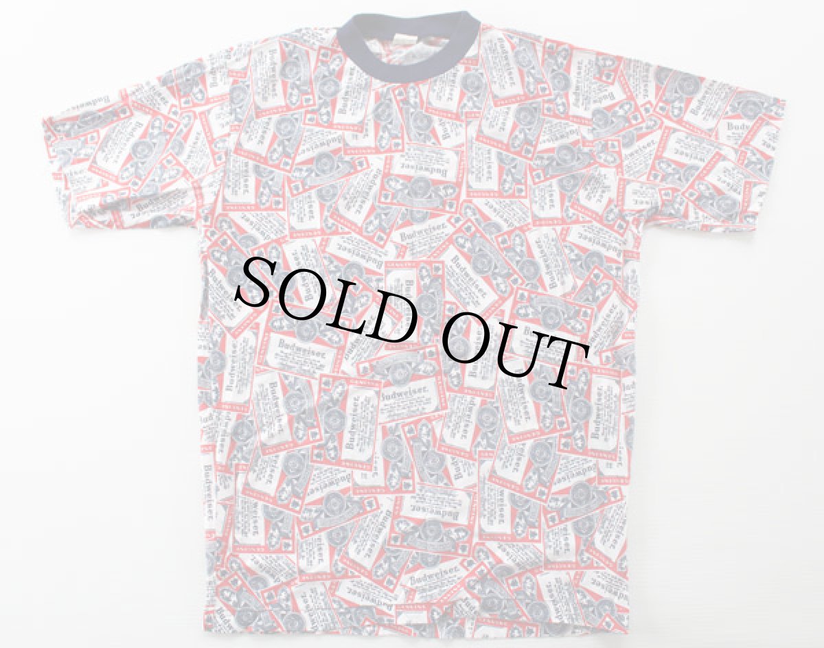 画像2: 70s Budweiserバドワイザー 総柄 染み込みプリント Tシャツ (2)