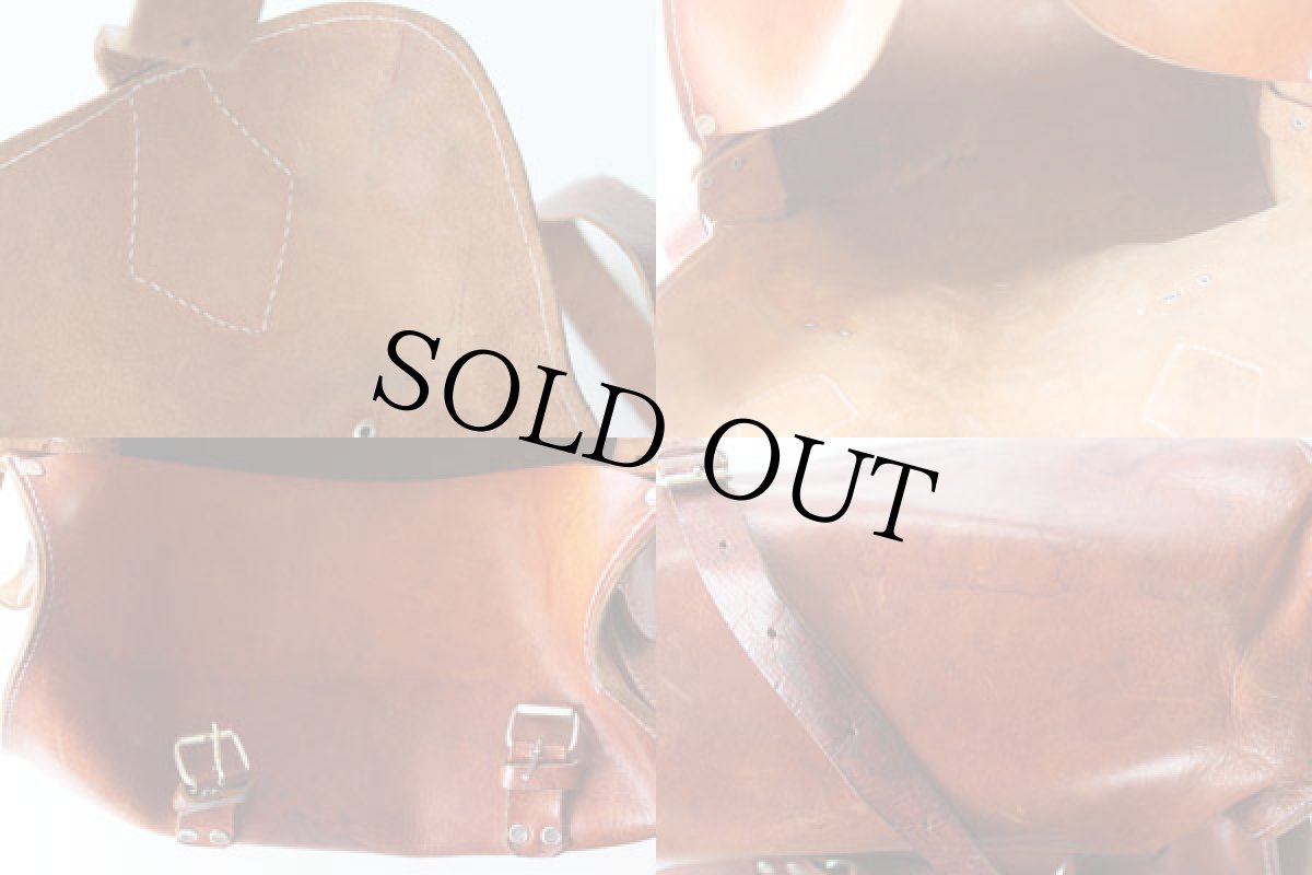 画像3: ビンテージ 筒型 レザー ツールバッグ 茶 (3)