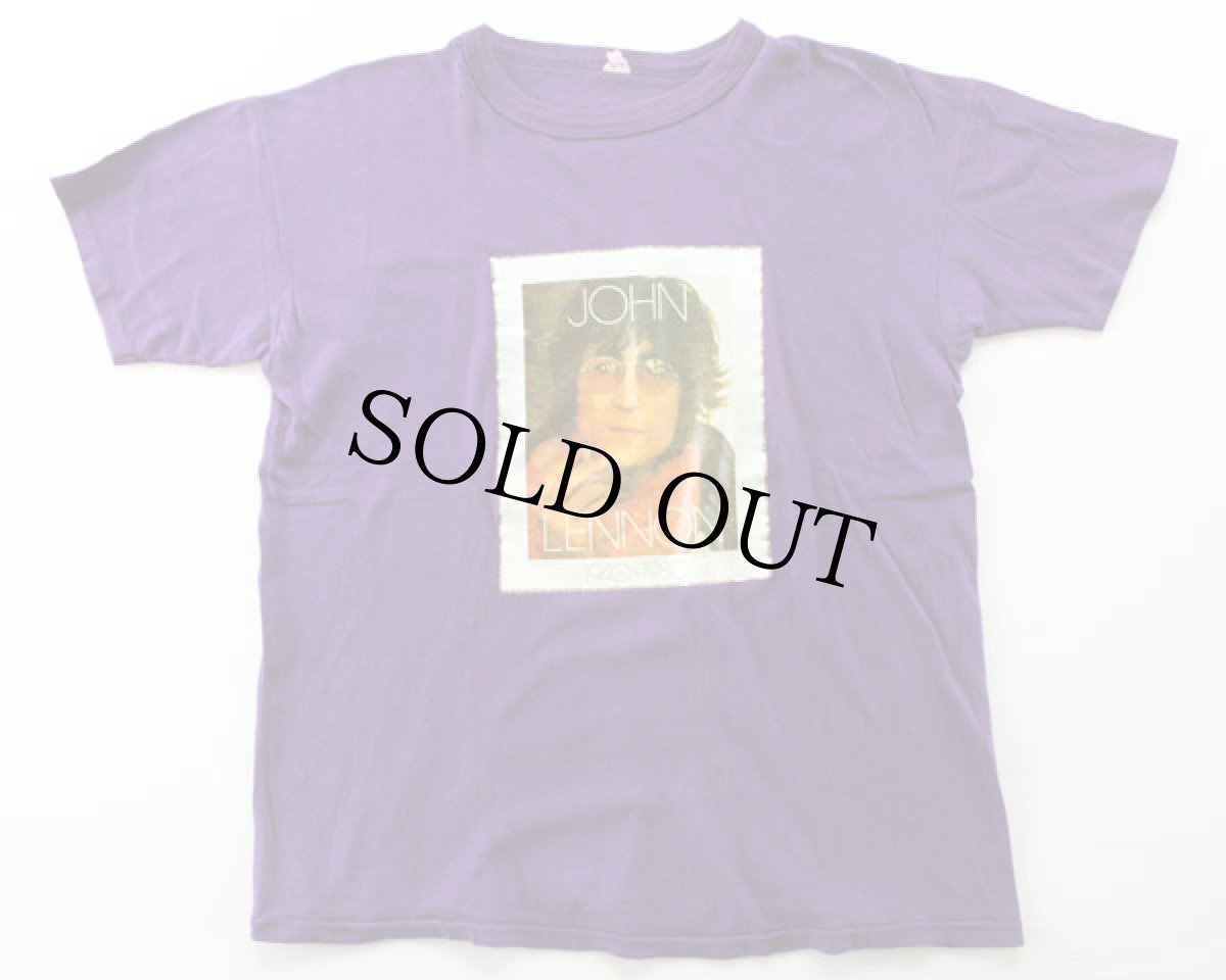 画像2: 70s JOHN LENNON ジョンレノン アイロン フォトプリント コットンTシャツ 紫★転写 (2)
