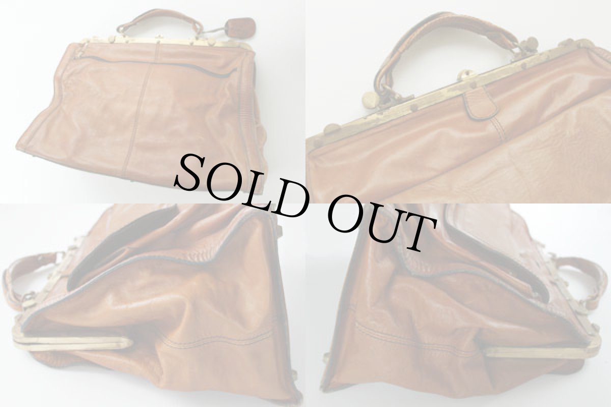 画像2: イタリア製 LION LINE レザー ボストンバッグ 茶 (2)