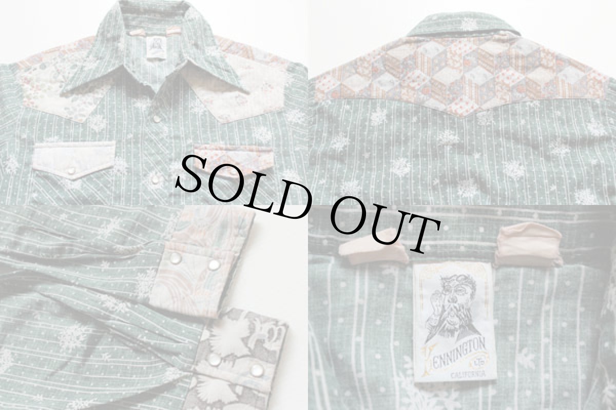 画像3: 70s KENNINGTONケニントン 総柄 ウエスタンシャツ (3)