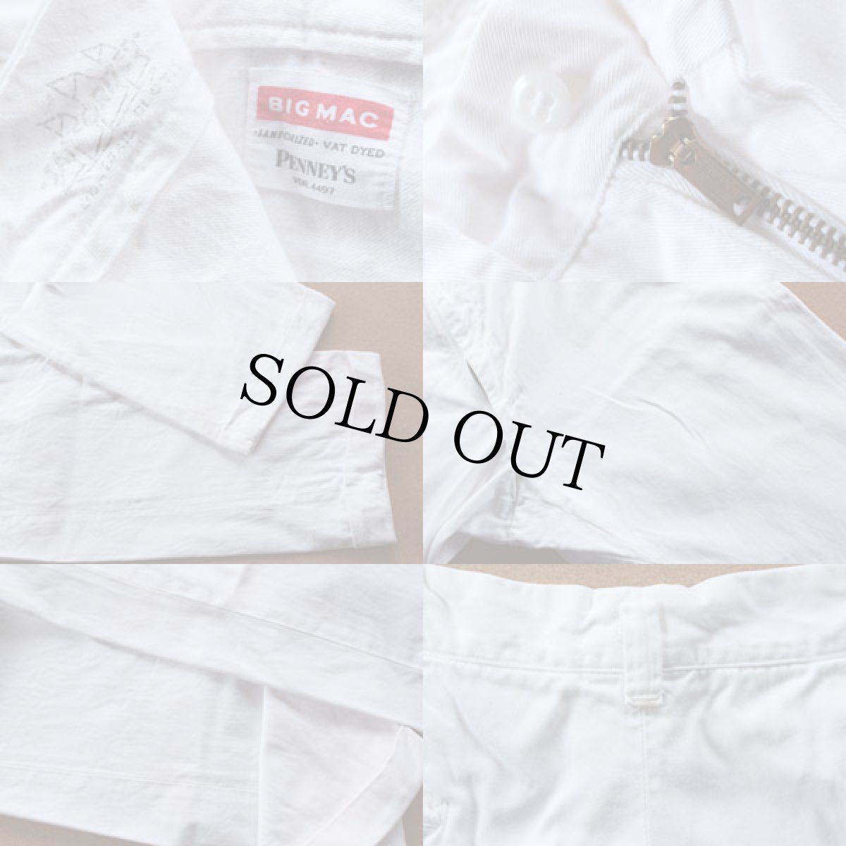 画像2: 50s PENNEY'S BIGMACビッグマック ワークパンツ ホワイト w35 (2)