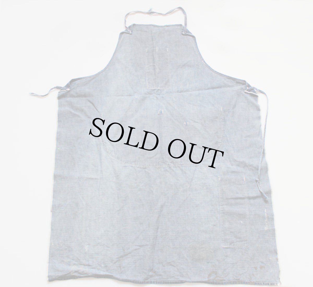 画像2: ビンテージ 耳付き インディゴ デニム ワークエプロン (2)