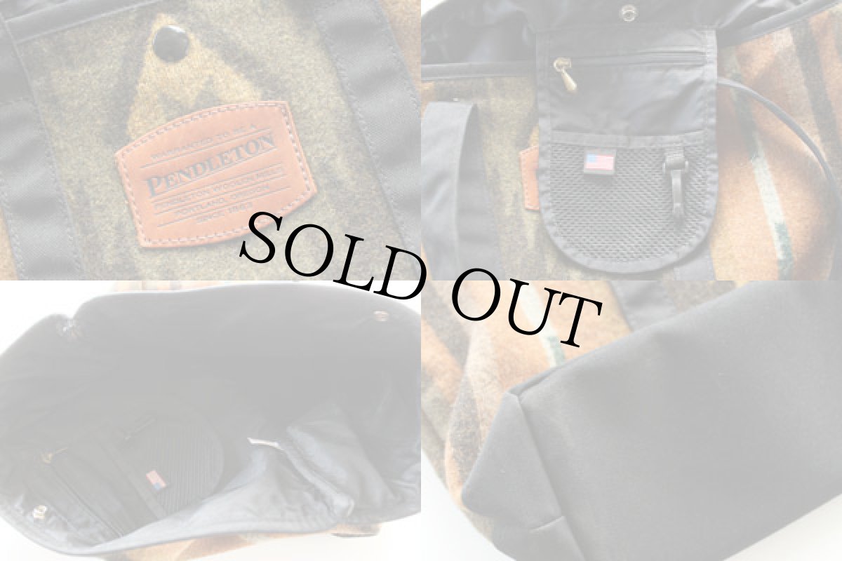 画像3: 90s USA製 PENDLETONペンドルトン ネイティブ柄 ウール ブランケット トートバッグ 	 (3)