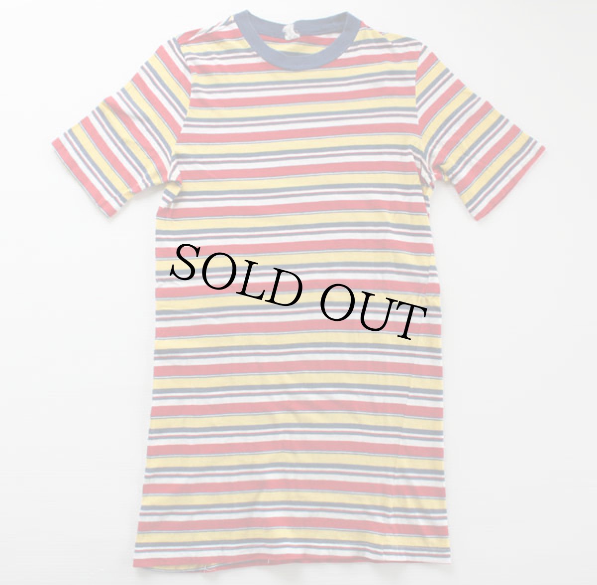 画像2: 70s UNKNOWN ランダムボーダー コットンTシャツ M (2)