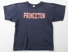 画像2: 80s USA製 Championチャンピオン PRINCETON コットンTシャツ 紺 L (2)