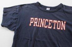 画像1: 80s USA製 Championチャンピオン PRINCETON コットンTシャツ 紺 L (1)