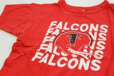 画像1: 80s USA製 Championチャンピオン FALCONS アメフト コットンTシャツ 赤 L (1)