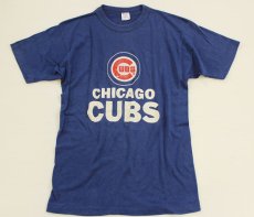 画像2: 80s USA製 Championチャンピオン MLB CHICAGO CUBS Tシャツ 青 L (2)