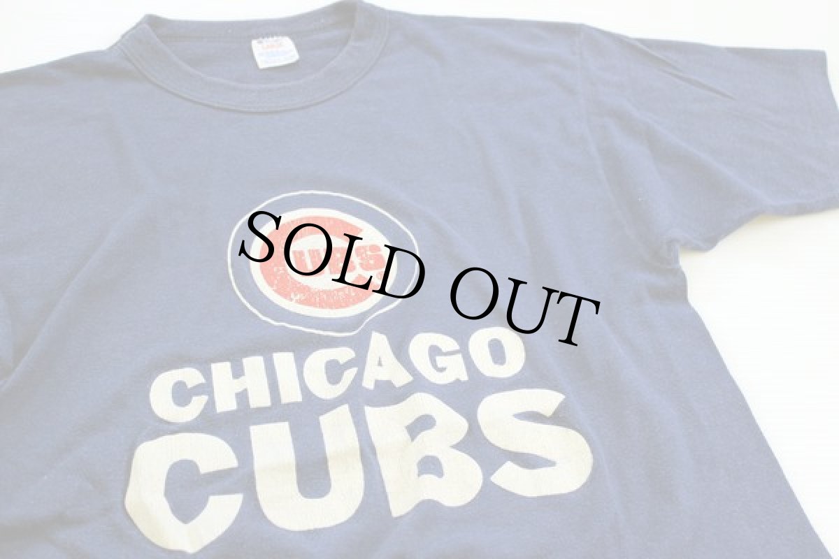 画像1: 80s USA製 Championチャンピオン MLB CHICAGO CUBS Tシャツ 青 L (1)