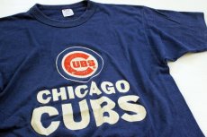 画像1: 80s USA製 Championチャンピオン MLB CHICAGO CUBS Tシャツ 青 L (1)