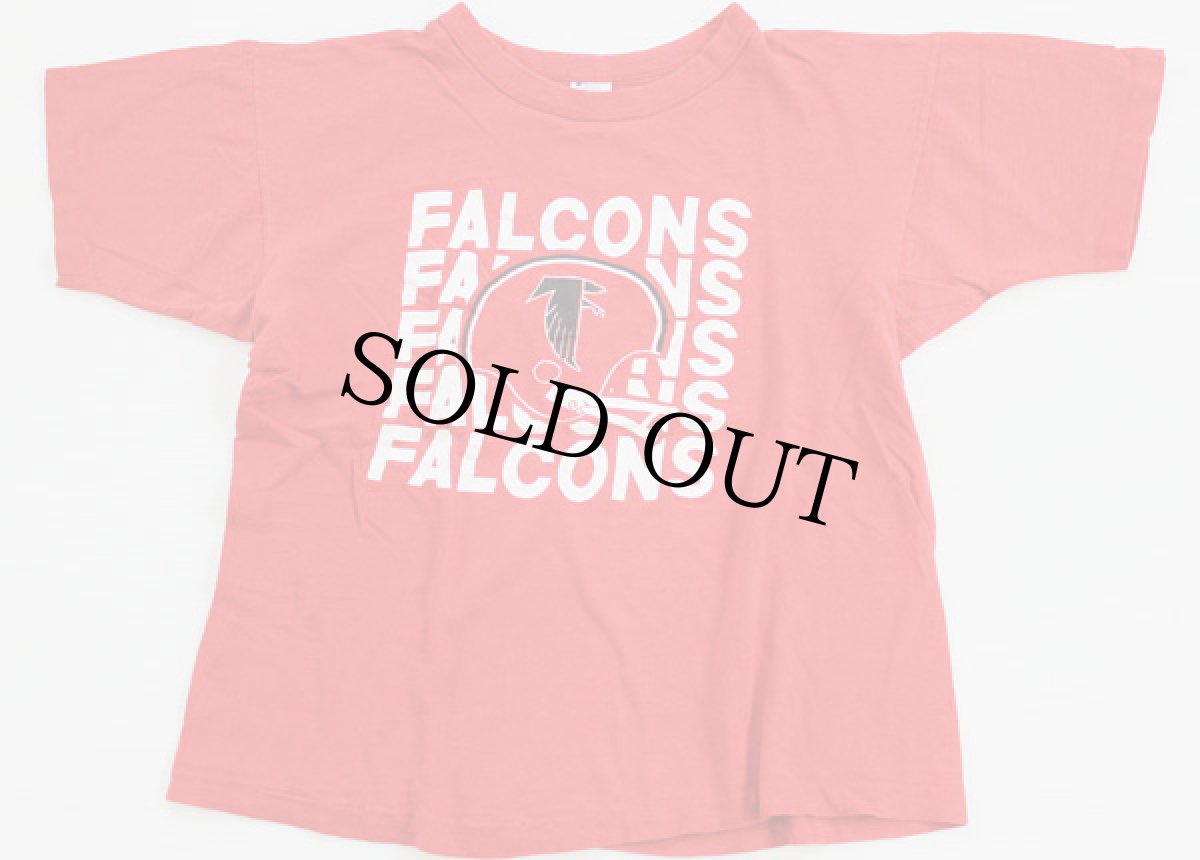 画像2: 80s USA製 Championチャンピオン FALCONS アメフト コットンTシャツ 赤 L (2)