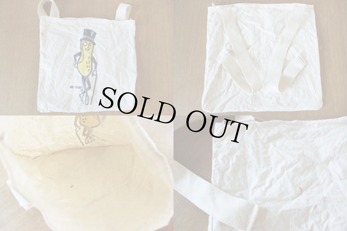 画像3: ビンテージ MR.PEANUT ミスターピーナッツ キャンバスバッグ (3)