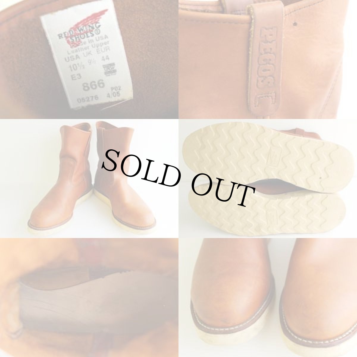 画像3: USA製 REDWINGレッドウイング 866 アイリッシュセッター ペコスブーツ 茶 10.5 E3 (3)