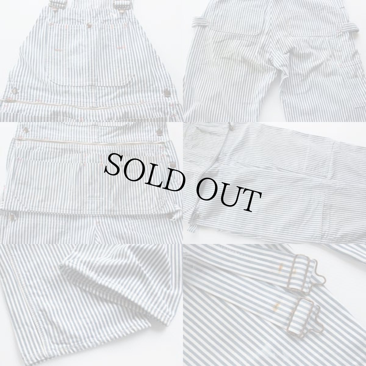 画像3: 70s WARD エプロン付き ヒッコリー ストライプ オーバーオール (3)