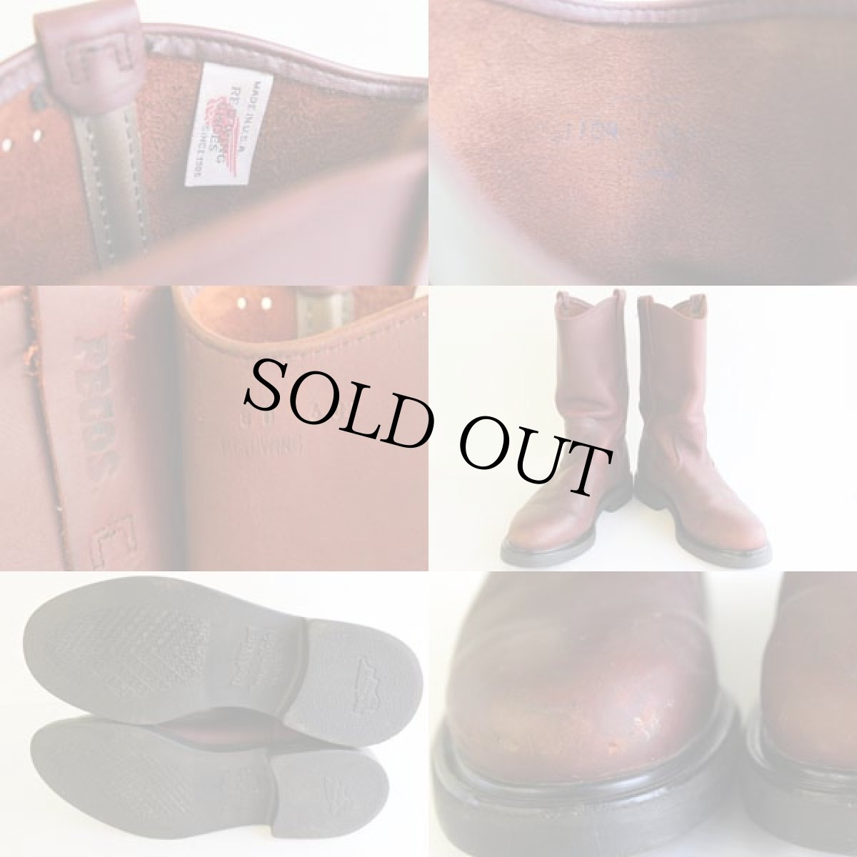 画像3: USA製 REDWINGレッドウイング ペコスブーツ 赤茶 8D (3)