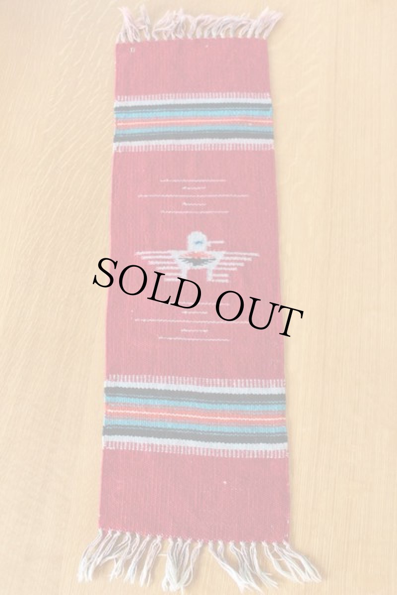 画像2: ビンテージ サンダーバード ネイティブ柄 チマヨ ラグ マット (2)