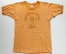 画像2: 70s VELVA SHEEN WBC 染み込みプリント リンガーTシャツ 杢イエロー (2)