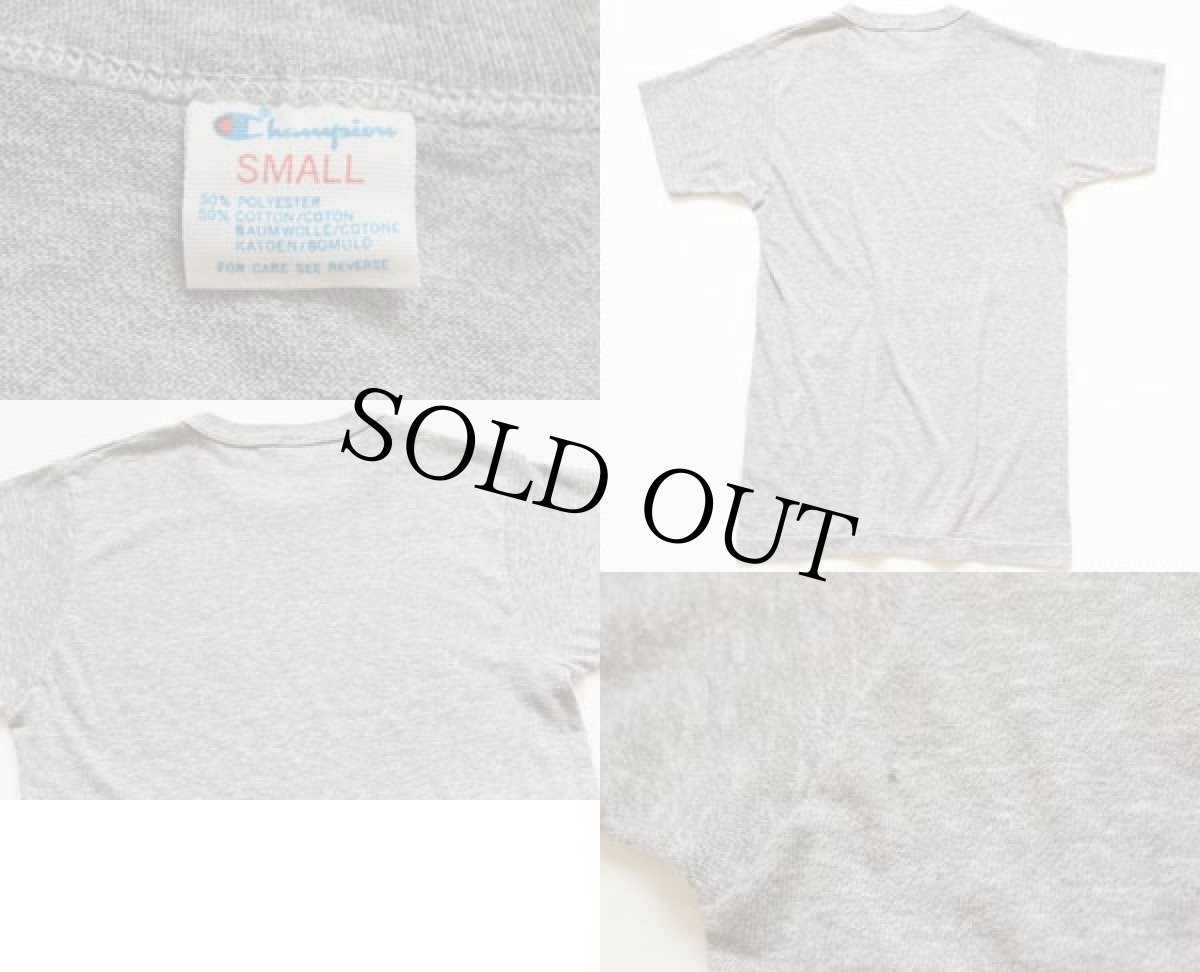 画像3: 80s USA製 Championチャンピオン PITTSBURGH STEELERS 三段中抜き 染み込みプリント Tシャツ 杢グレー S (3)