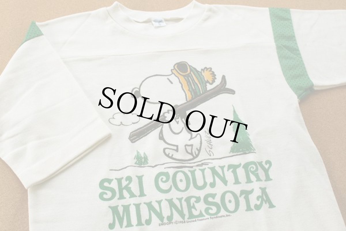 画像2: 70s ARTEX スヌーピー SKI COUNTRY MINNESOTA フットボールTシャツ M (2)