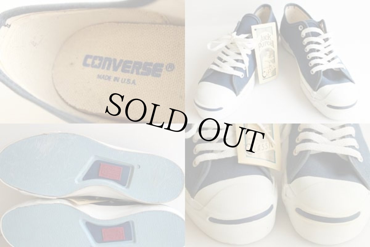 画像3: デッドストック★90s USA製 CONVERSEコンバース ジャックパーセル 紺 8 (3)