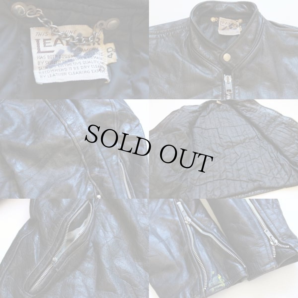 画像3: 70s シングルライダース レザージャケット 黒 40 (3)