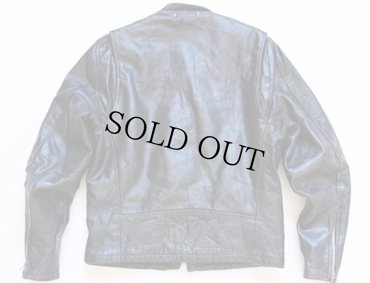 画像2: 70s シングルライダース レザージャケット 黒 40 (2)