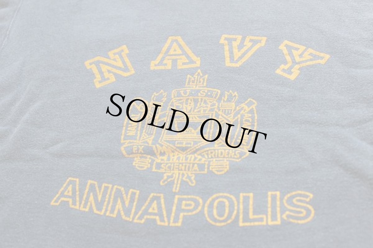 画像2: 60s NAVY ANNNAPOLIS U.S.NAVAL ACADEMY スウェット 紺 フェード★U.S.NAVY (2)