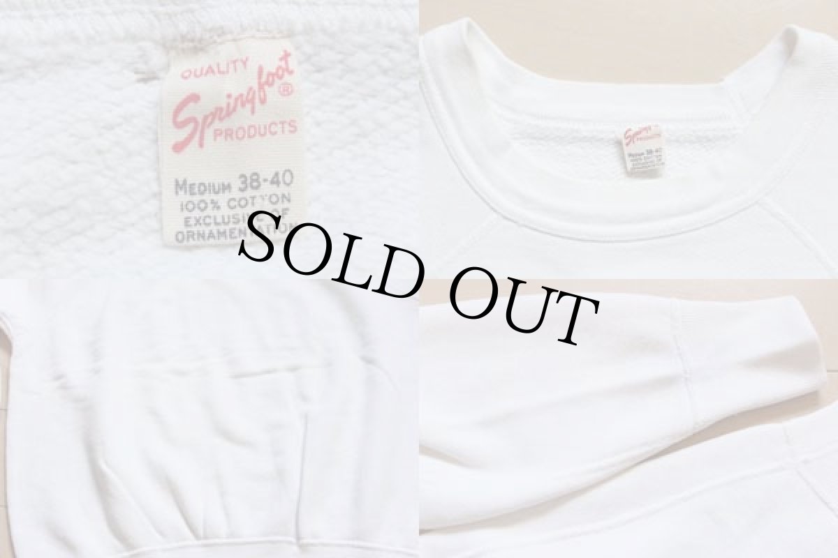 画像3: 60s USA製 Springfoot 無地 コットン スウェット 白 M (3)