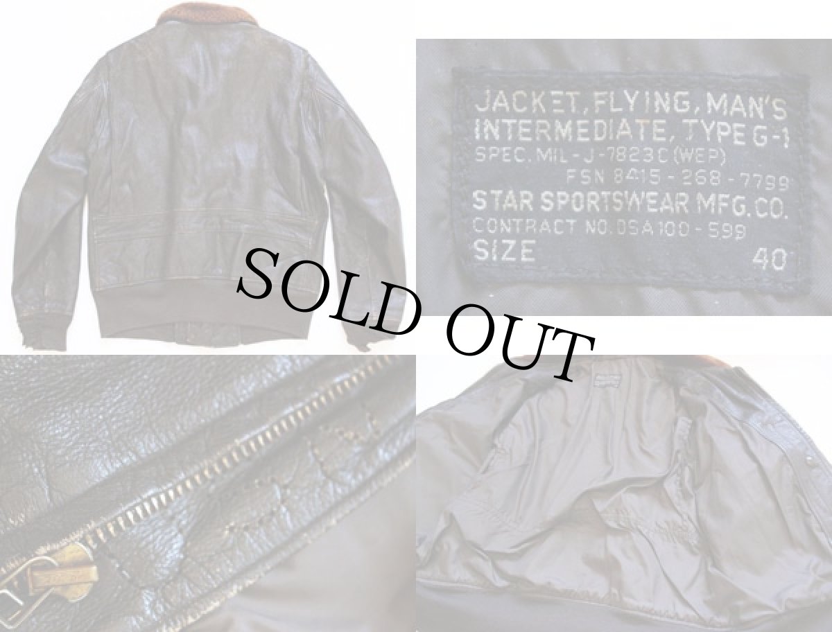 画像2: 60s 米軍 U.S.NAVY G-1 フライト レザージャケット 40 (2)