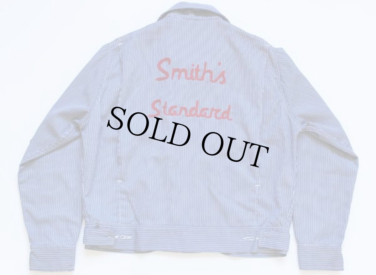 画像2: 50s Unitog チェーン刺繍 STANDARD パッチ付き ランダムヒッコリー ストライプ ワークジャケット 42 (2)