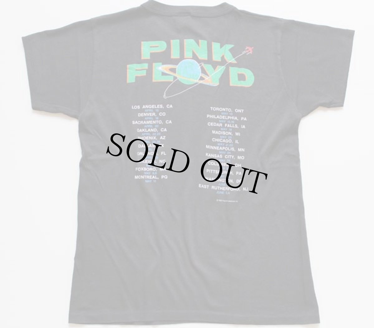 画像2: 80s USA製 PINK FLOYDピンクフロイド バンドTシャツ 黒 L (2)