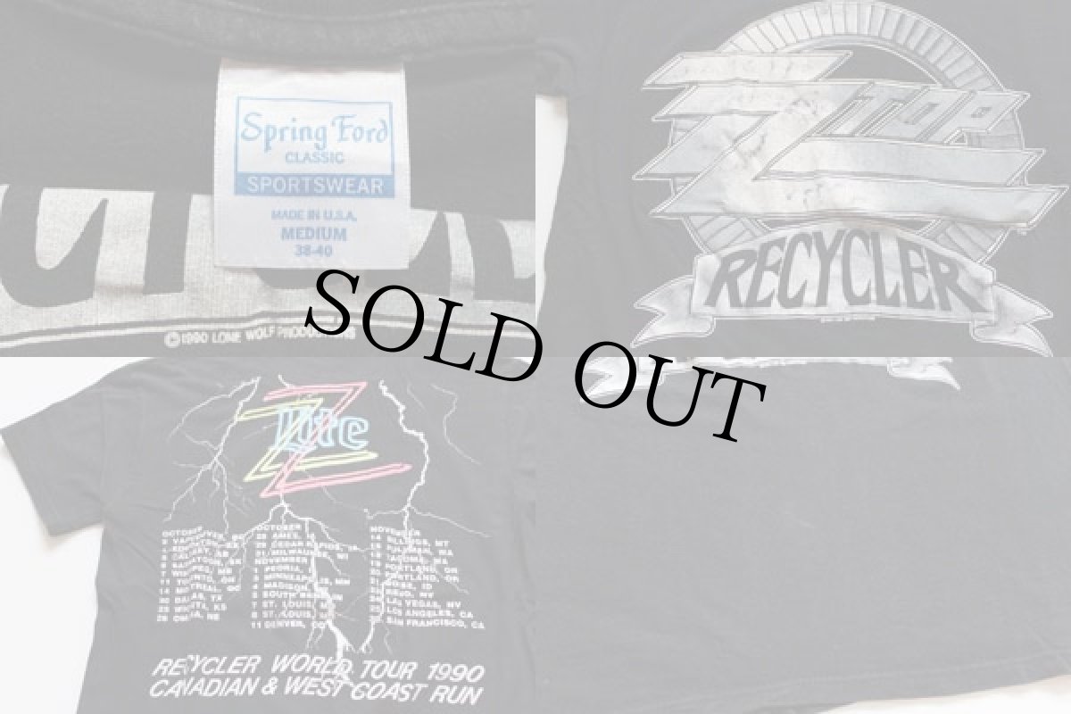 画像3: 90s USA製 ZZ TOP RECYCLER WORLD TOUR 1990 コットン バンドTシャツ 黒 M (3)
