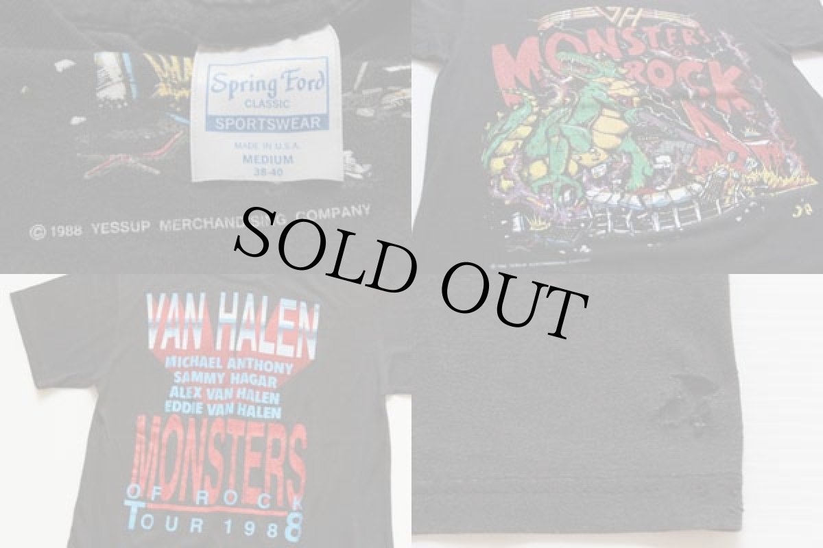 画像3: 80s USA製 VAN HALENヴァンヘイレン MONSTERS OF ROCK TOUR 1988 バンドTシャツ 黒 M (3)