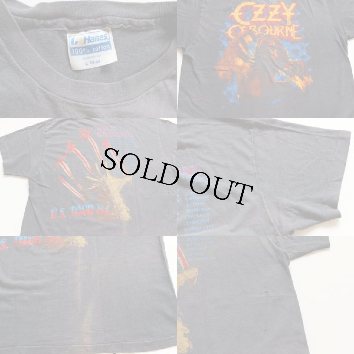 画像3: 80s USA製 Hanes OZZYオジーオズボーン U.S TOUR'84 コットン バンドTシャツ L (3)