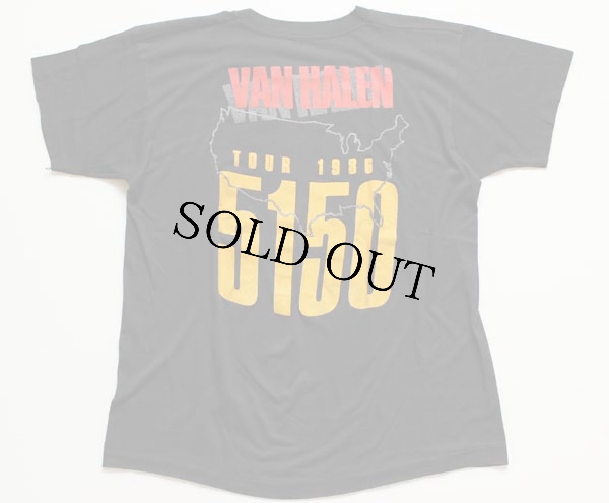 画像2: 80s VAN HALENヴァンヘイレン TOUR 1986 コットン バンドTシャツ 黒 (2)