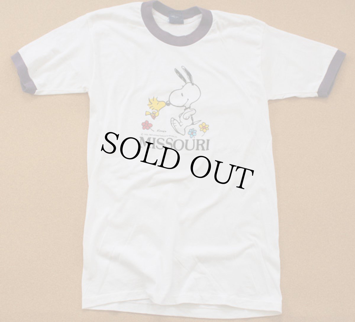 画像2: 80s スヌーピー MISSOURI リンガーTシャツ 白 (2)
