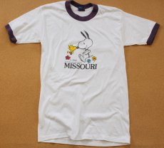 画像2: 80s スヌーピー MISSOURI リンガーTシャツ 白 (2)